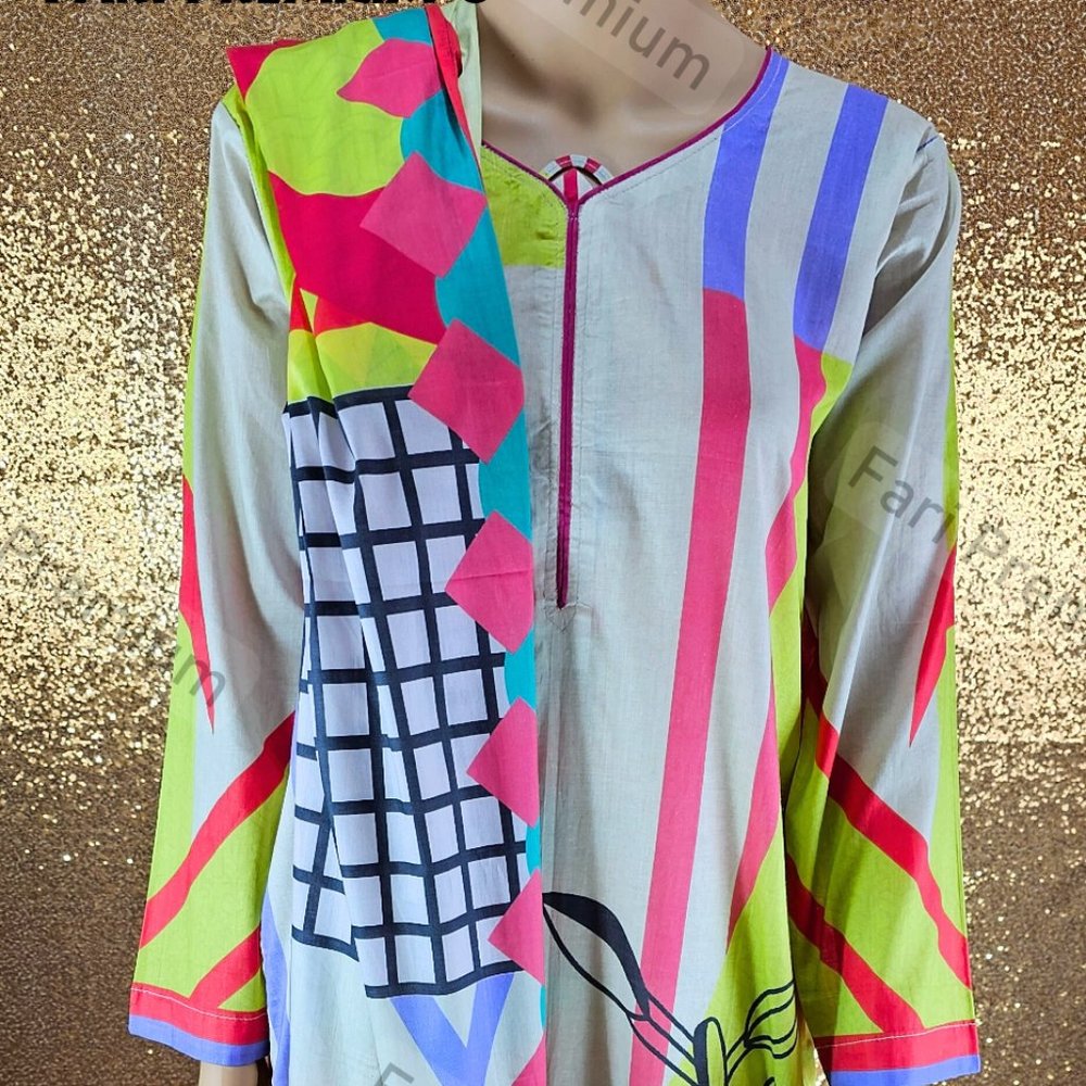 Asim Jofa 3PC Printed Premium Lawn Shalwar Kameez Suit Pakistani/Indian Med 39